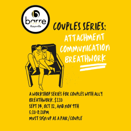 Brochure for Couples Series: Attachment, Communication, and Breathwork event