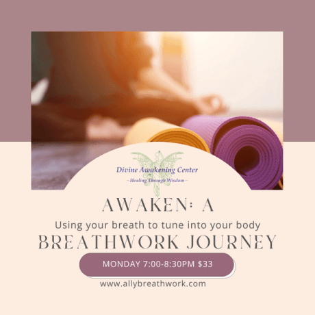 Brochure for Awaken: A Breathwork Journey event